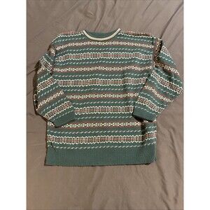 Vintage 90’s Knit Sweater JG Hook Blue 100% Cotton Medium Made In USA